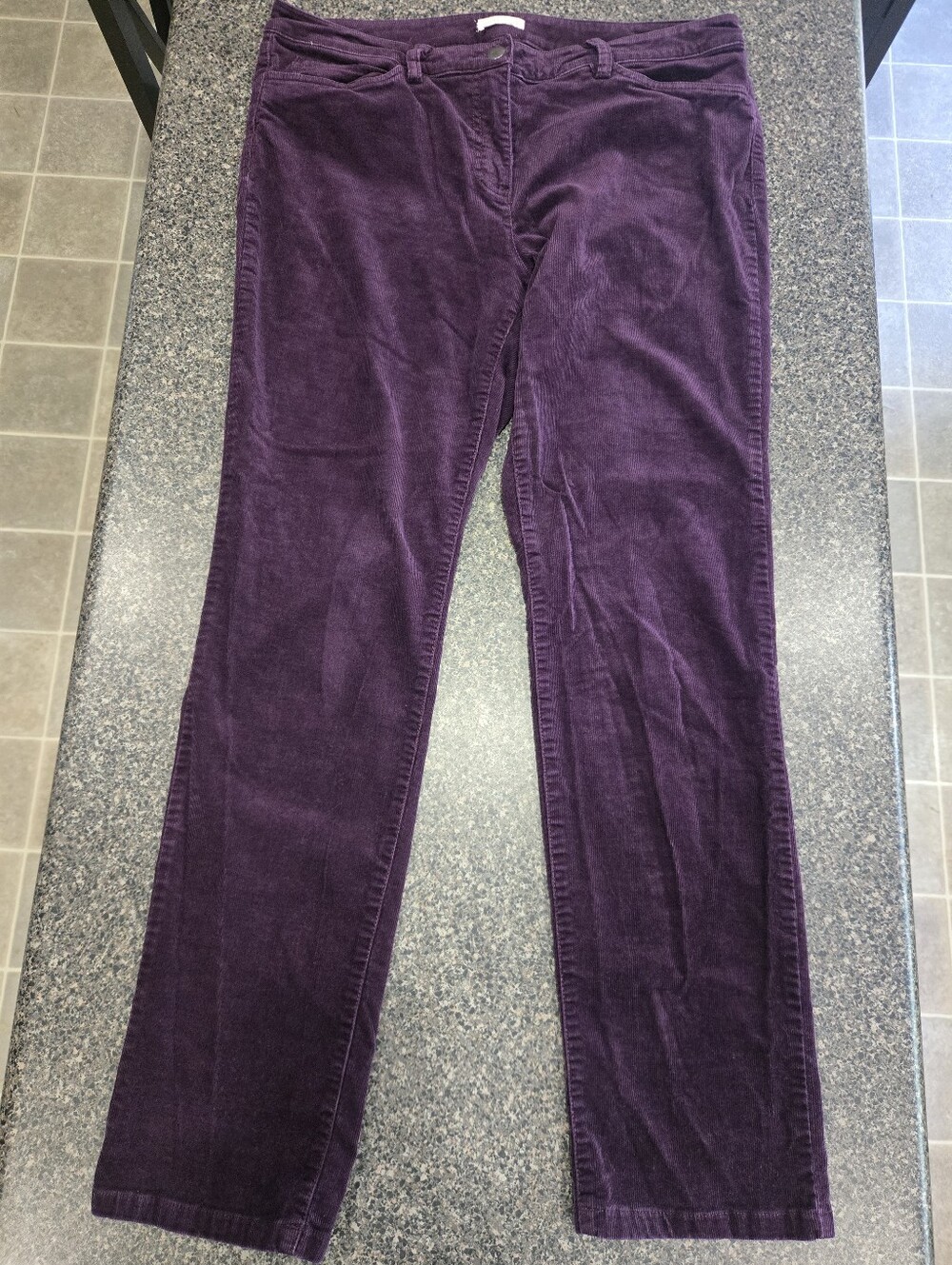 Eileen Fisher Plum Purple Stretch Corduroy Straight Leg Pants *see measurements